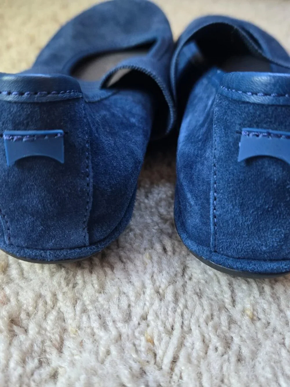 Camper Girls Nina Blue Suede Ballet Flats EU Size 36 Fits US Big Kids/Youth 4